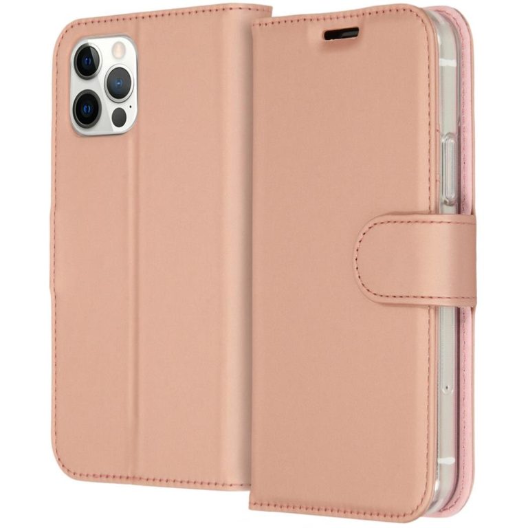 Accezz Wallet Case voor Apple iPhone 12 (Pro) Telefoonhoesje Roze