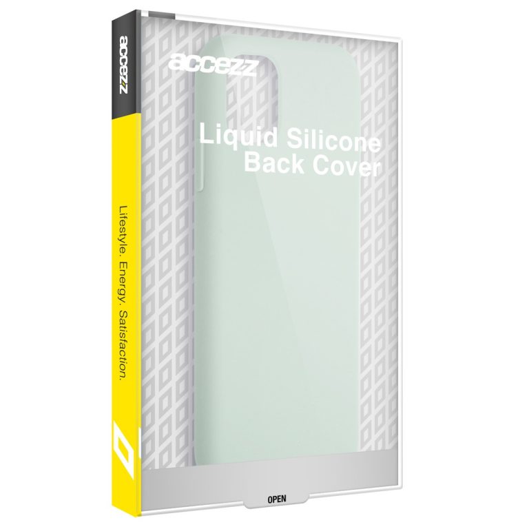 Accezz Liquid Silicone Backcover met MagSafe iPhone 15 Pro Telefoonhoesje Blauw