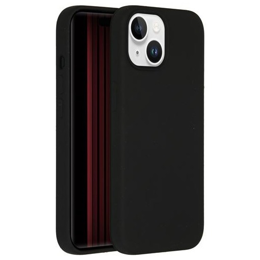 Accezz Liquid Silicone Backcover met MagSafe iPhone 15 Telefoonhoesje Zwart
