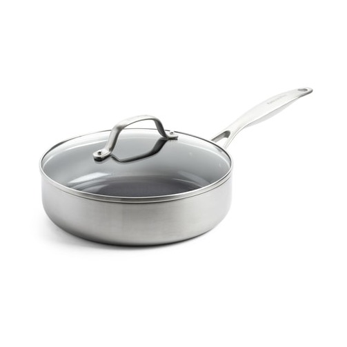 GreenPan Geneva hapjespan 24cm met deksel Pan Zilver