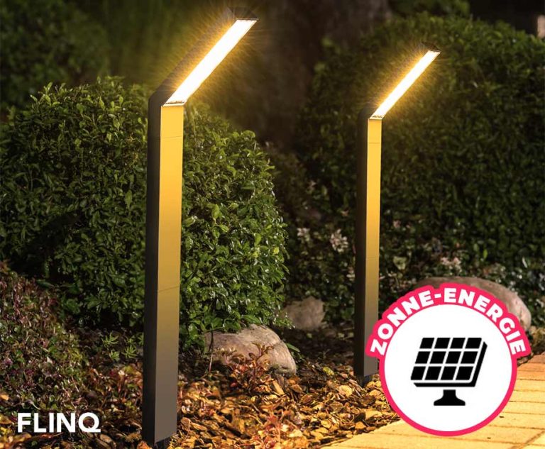 2-Pack Solar Tuinlampen Aluminium