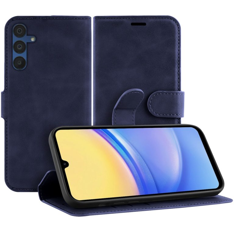 Just in Case Premium Wallet Case voor Samsung A15 4G/5G Telefoonhoesje Blauw