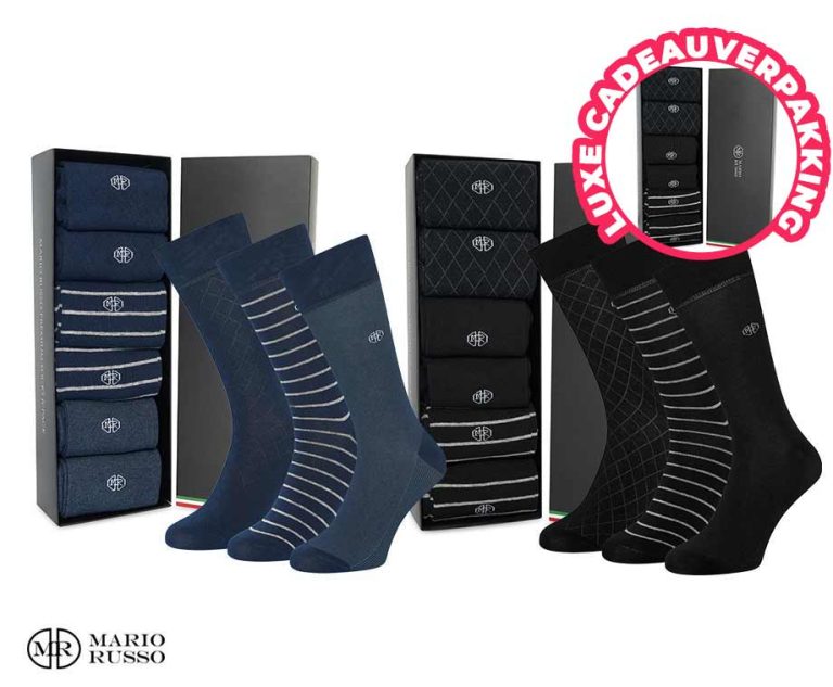 6-Pack Mario Russo Premium Sokken In Cadeauverpakking