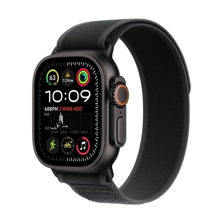 Apple Watch Ultra 2 GPS + Cellular 49mm Titanium Case met Trail Loop – M/L Smartwatch Zwart