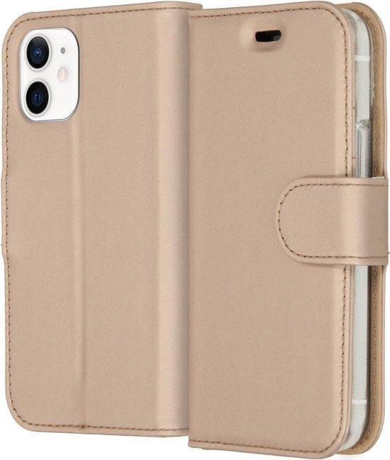 Accezz Wallet Softcase Bookcase iPhone 12 Mini Telefoonhoesje Goud