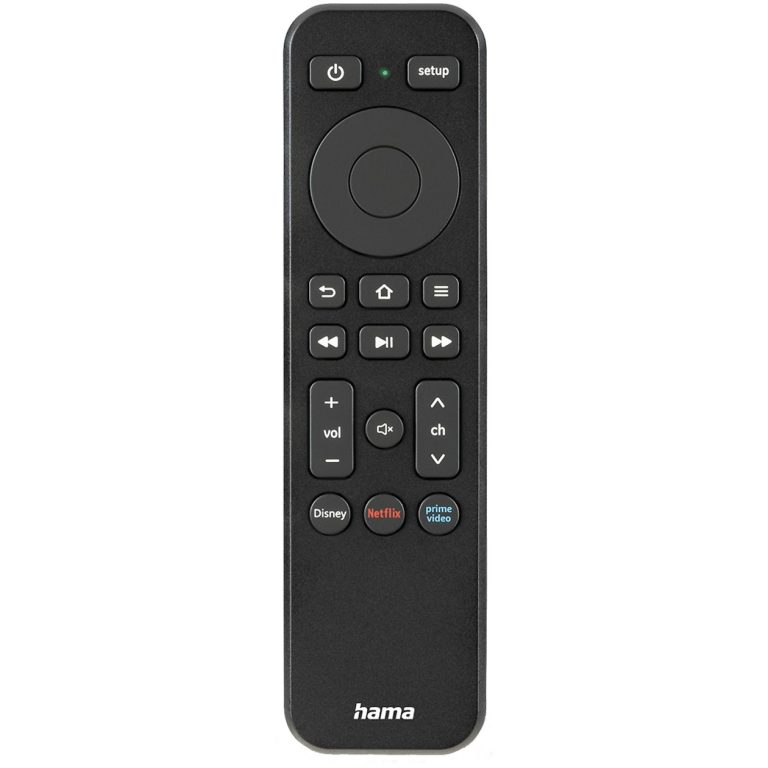 Hama Remote Control for TV + Netflix Prime Video Disney+ Buttons Programmable Afstandsbediening Zwart