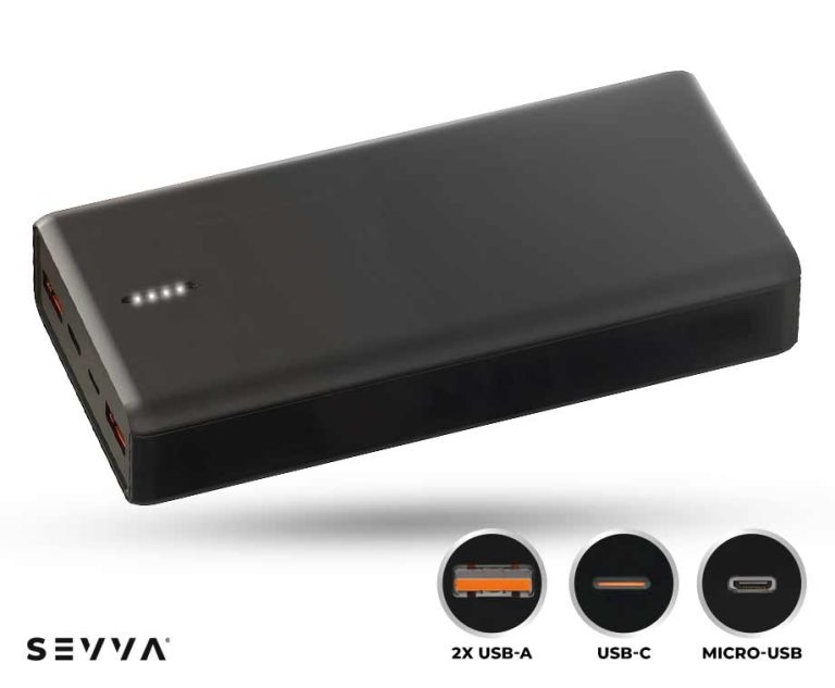 SEVVA® 20.000 mAh Powerbank Met Snelladen