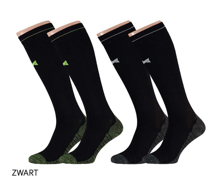 2-Pack Compressiesokken-Zwart-35-38