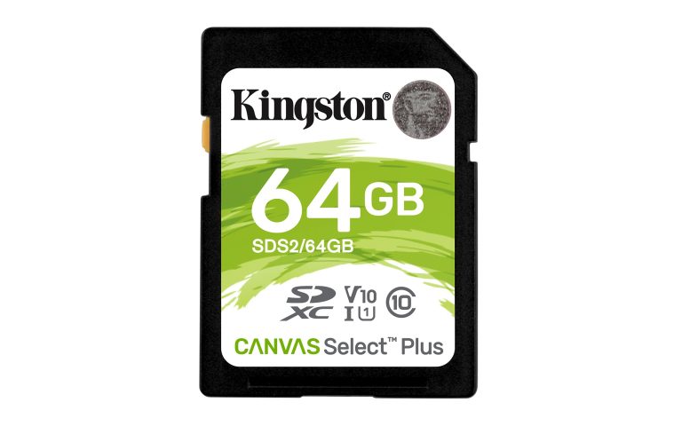 Kingston Canvas Select Plus SDHC 64GB SD-Kaart Zwart