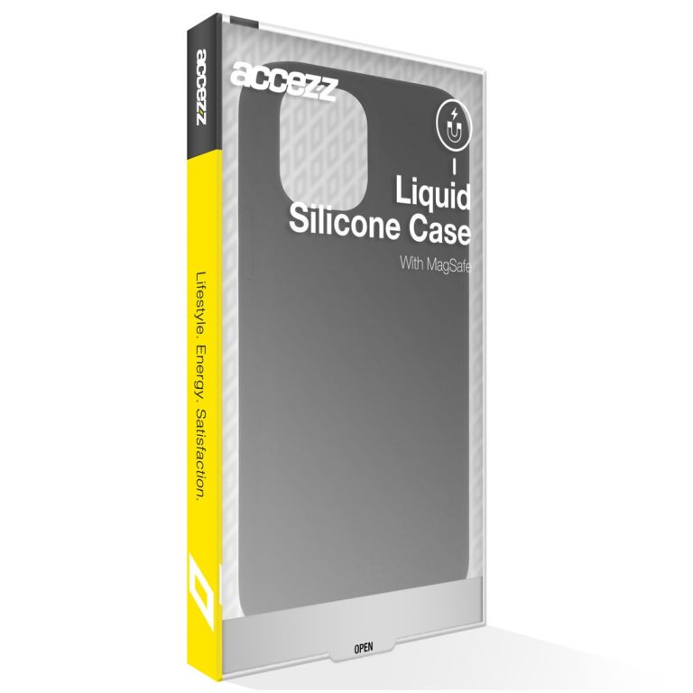 Accezz Liquid Silicone Backcover met MagSafe iPhone 16 Telefoonhoesje Zwart