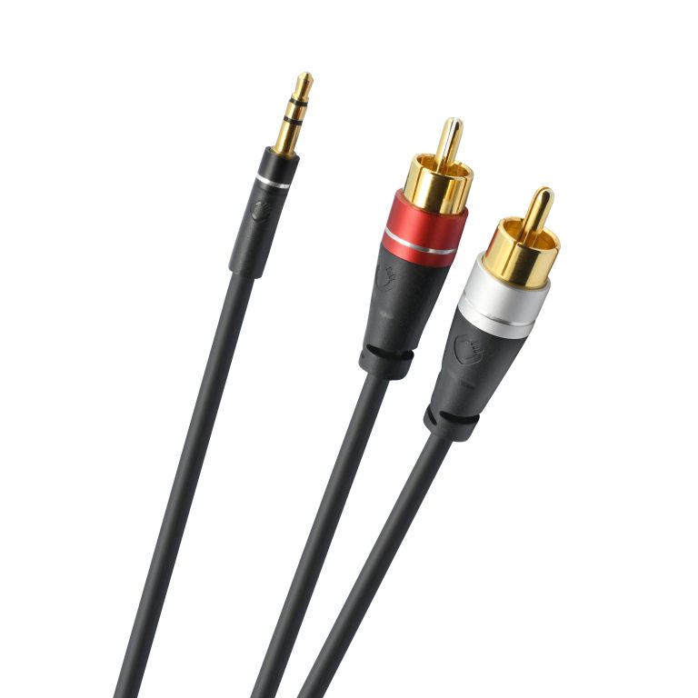 Oehlbach SL AUDIO CABLE 3.5 – 2xRCA 1,0 M Mini jack kabel Zwart