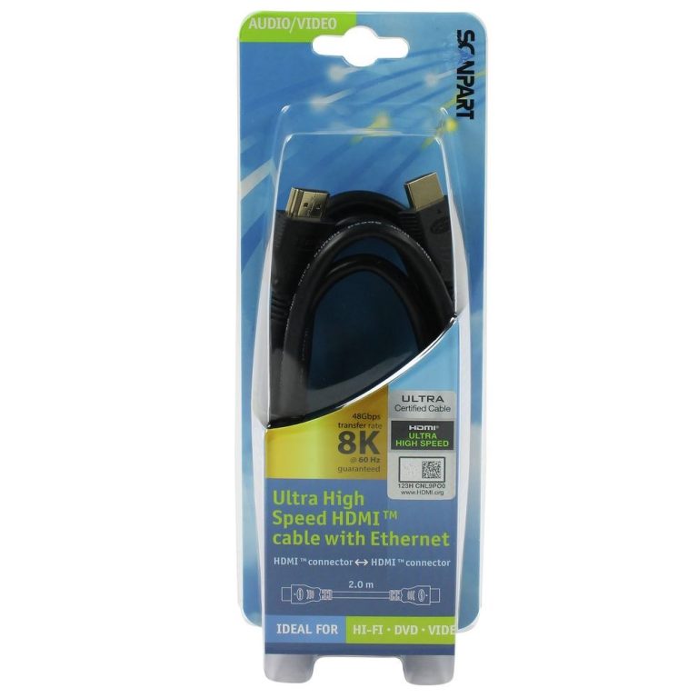 Scanpart Ultra High Speed HDMI kabel met Ethernet 2.0m 8K60Hz 48Gbps HDMI kabel