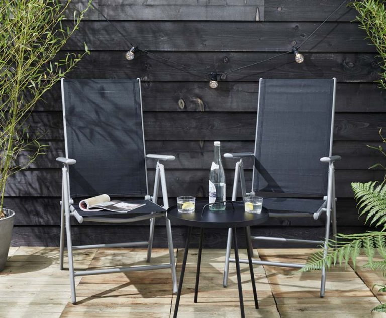 2-PACK Tuinstoelen Opvouwbaar Grijs