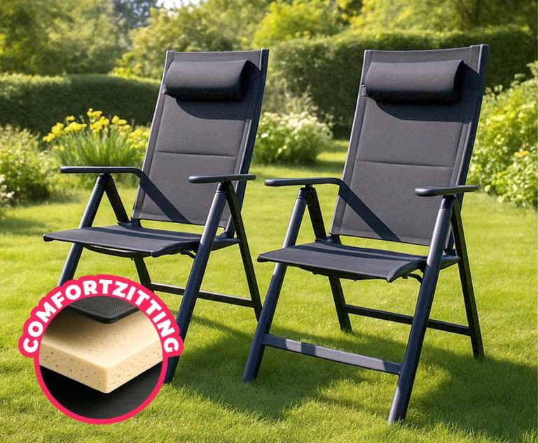 2 Stuks FlinQ Luxe Tuinstoelen Opvouwbaar