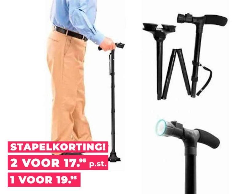Opvouwbare Wandelstok Met LED Lamp