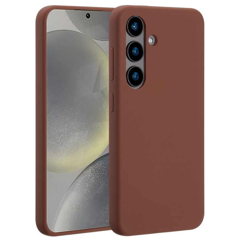 Accezz Liquid Silicone Backcover met MagSafe voor Samsung Galaxy S24 Telefoonhoesje Bruin