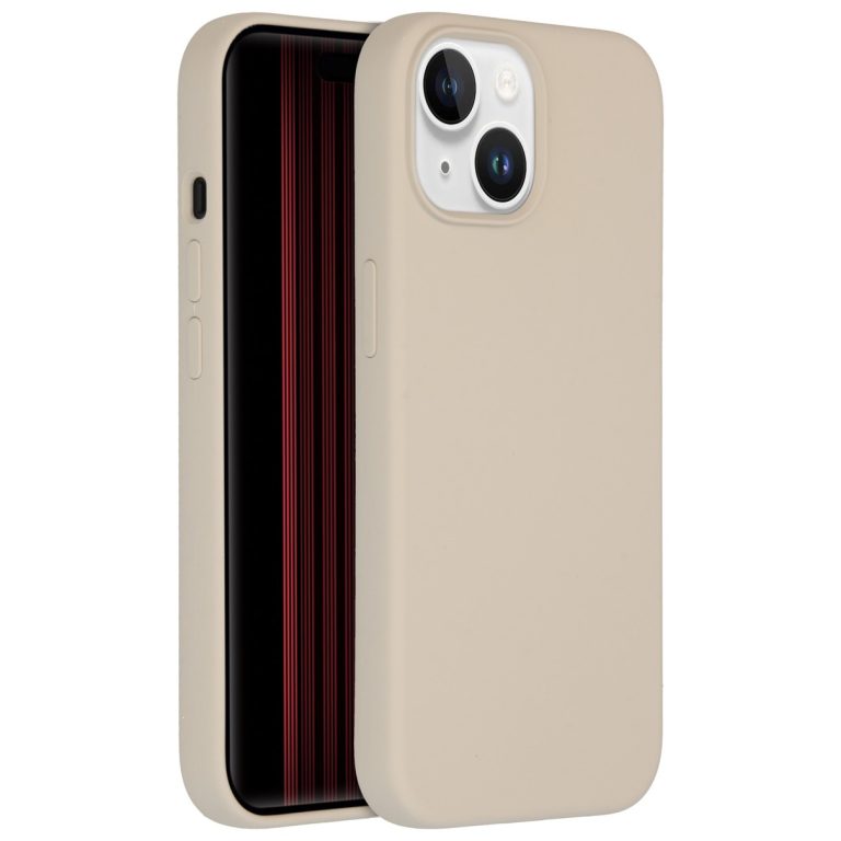 AccezzLiquid Silicone Backcover iPhone 15 Telefoonhoesje Grijs
