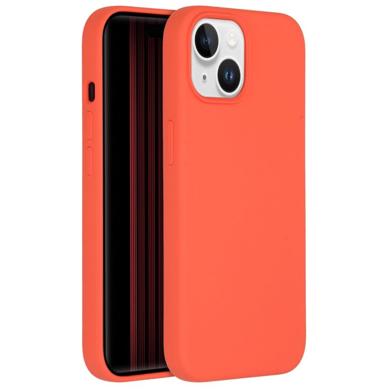 AccezzLiquid Silicone Backcover iPhone 15 Telefoonhoesje Oranje